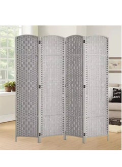 Generic 4-Panel Grey Folding Partition Room Divider  - Image 1