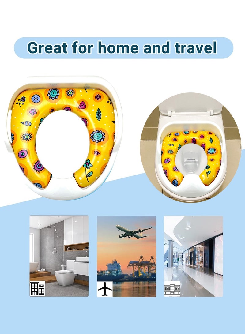 RENOVO RENOVO Portable Baby Potty Seat for Kids 1-3 Years Cushioned Potty Training Non-Slip Potty Sitting Ring with Handles Fits Round & Oval Western Toilet  - Image 5
