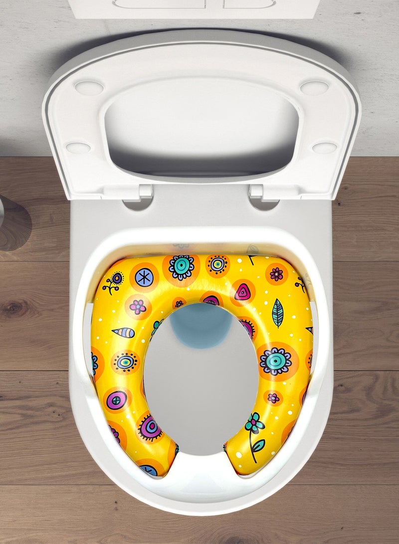 RENOVO RENOVO Portable Baby Potty Seat for Kids 1-3 Years Cushioned Potty Training Non-Slip Potty Sitting Ring with Handles Fits Round & Oval Western Toilet  - Image 2
