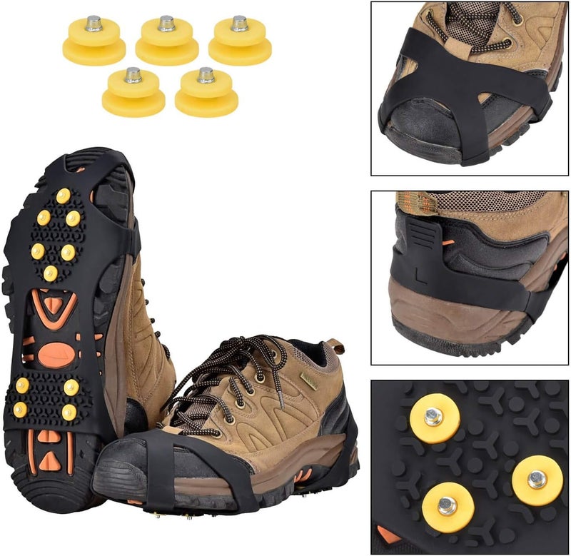 Aliglow Ice Snow Grips Over Shoe/Boot Traction Cleat Spikes Anti Slip Footwear - Image 2