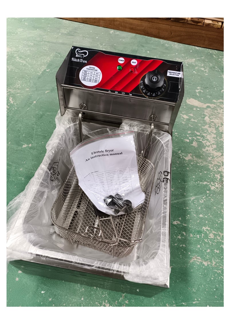 KitchTron Electric Deep Fryer Stylish Red Panel 6L 2500W,Stainless Steel Single Tank Fryer with Fryer Basket.Outstanding Adjustable Temperature Control.Perfect for Home and Commercial Restaurants. - Image 5