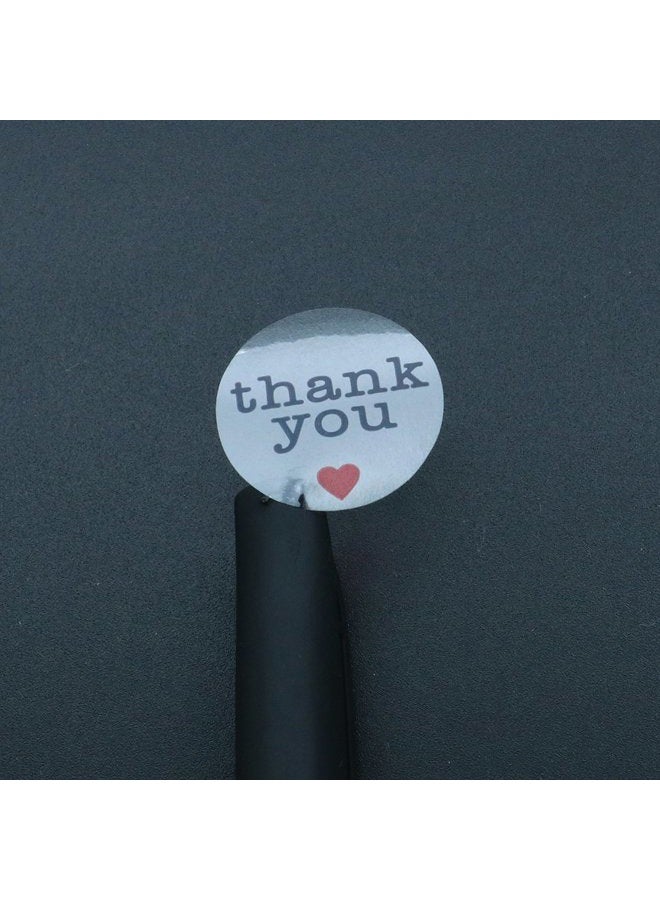 Hybsk Clear Circle Wafer Thank You Stickers with Red Heart 1 Inch Round 1,000 Adhesive Labels Per Roll - Image 5