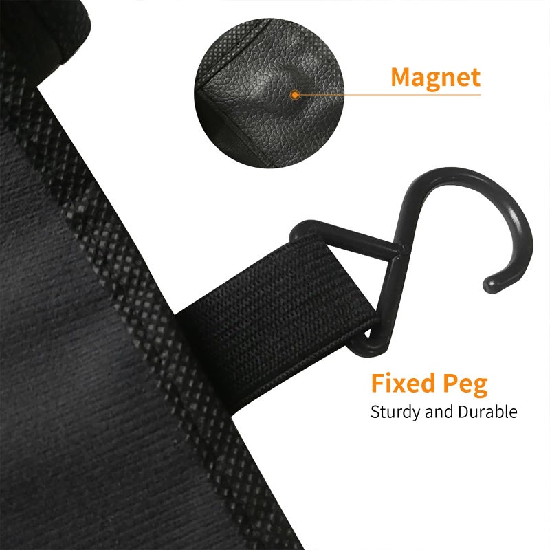ICWEIMEI 3Pcs Set Automotive Fender Covers Magnetic PU Leather Car Fender Cover Work Mat, Car Protector Mat Pad with Hooks Size M - Image 3