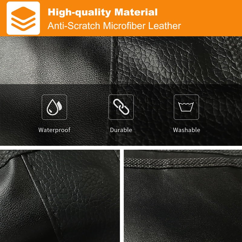 ICWEIMEI 3Pcs Set Automotive Fender Covers Magnetic PU Leather Car Fender Cover Work Mat, Car Protector Mat Pad with Hooks Size M - Image 4