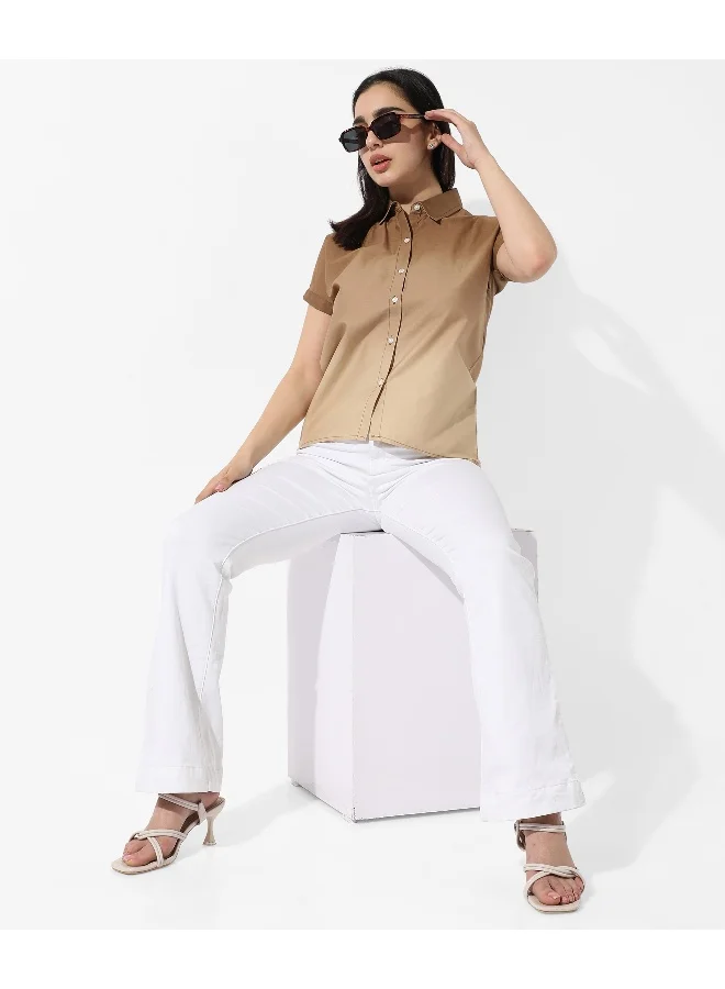 Campus Sutra Women's Brown Ombre Shirt
