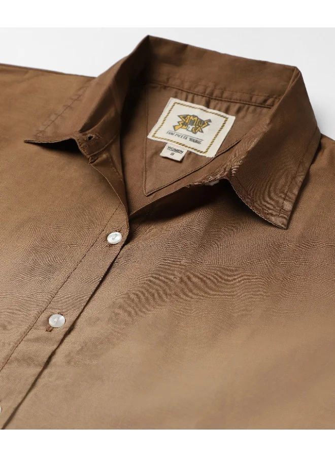 Campus Sutra Women's Brown Ombre Shirt
