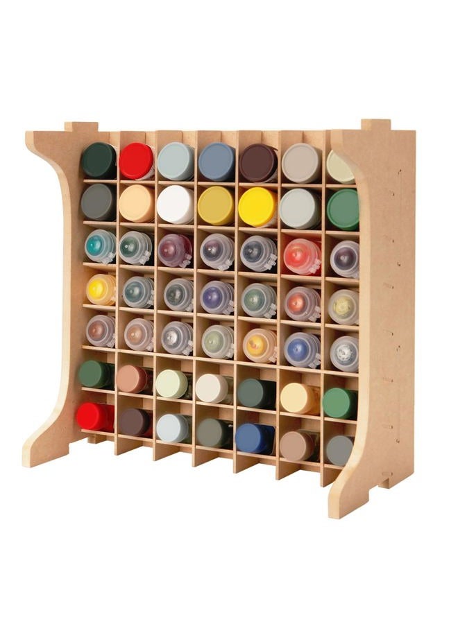 Bucasso Paint Rack Organizer with 49 Holes Suitable for 10ml TAMIYA/10ml MR HOBBY/18ml MR HOBBY, Model Tool Storage with MDF Material, Craft Paint Holder Rack GK13 - Image 1