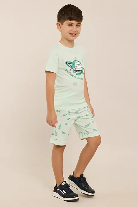 أر أند بي Printed T-Shirt and Shorts Set