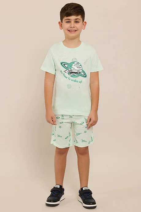 أر أند بي Printed T-Shirt and Shorts Set