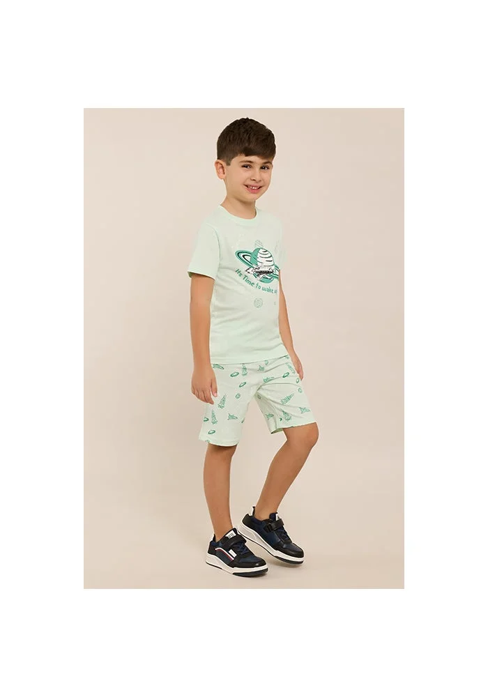 أر أند بي Printed T-Shirt and Shorts Set