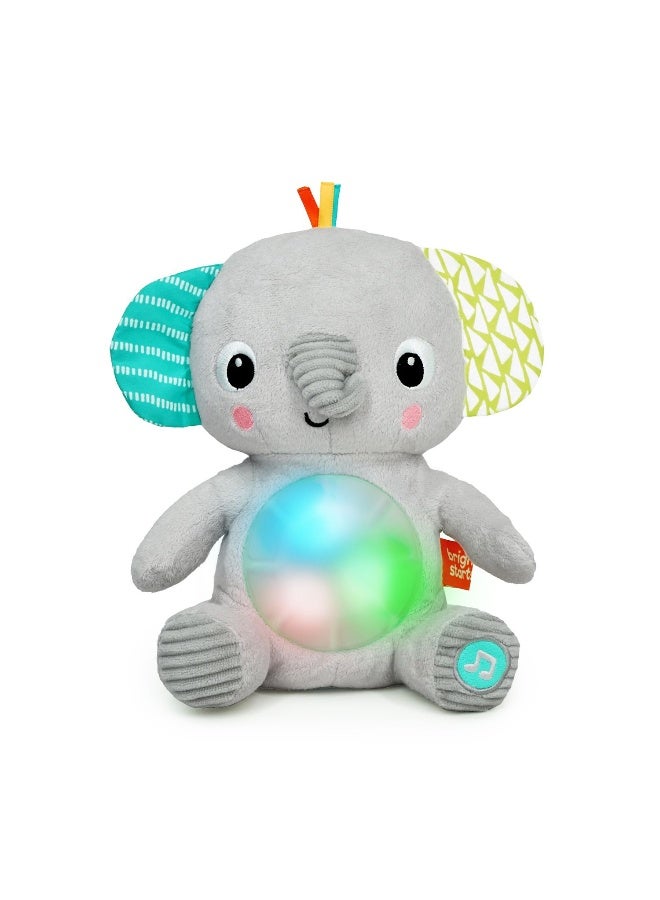 Bright Starts Hug-a-Bye Baby Elephant Musical Light Up Plush Toy (23.1 x 9.9 x 22.1 cm, Grey) - Image 2