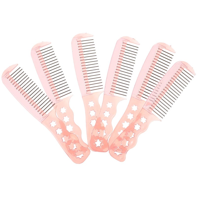 Professional Steel Tooth Anti Static Hairdressing Combs 6 Pieces Set For Home Hairstyling - Image 2