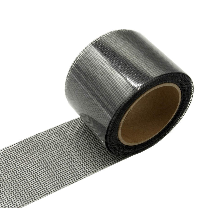 KTOJOY 2"x140" Screen Repair Kit, Door Window Screen Repair Tape Fiberglass Covering Mesh, 3-Layer Strong Adhesive and Waterproof Repair Holes Tears, Black(2" x 11.7FT) - Image 1