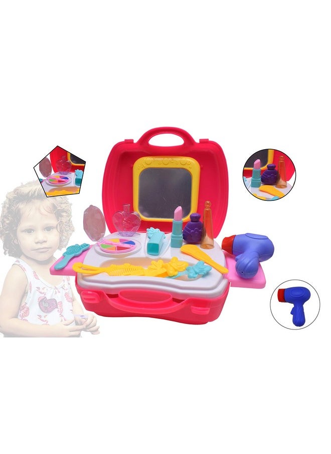 Vibgyor Vibes - ™ 20 Piece Deluxe Pretend Play Make Up Case And Cosmetic Set, Durable Beauty Kit Hair Salon With Makeup Accessories For Girls - Image 1