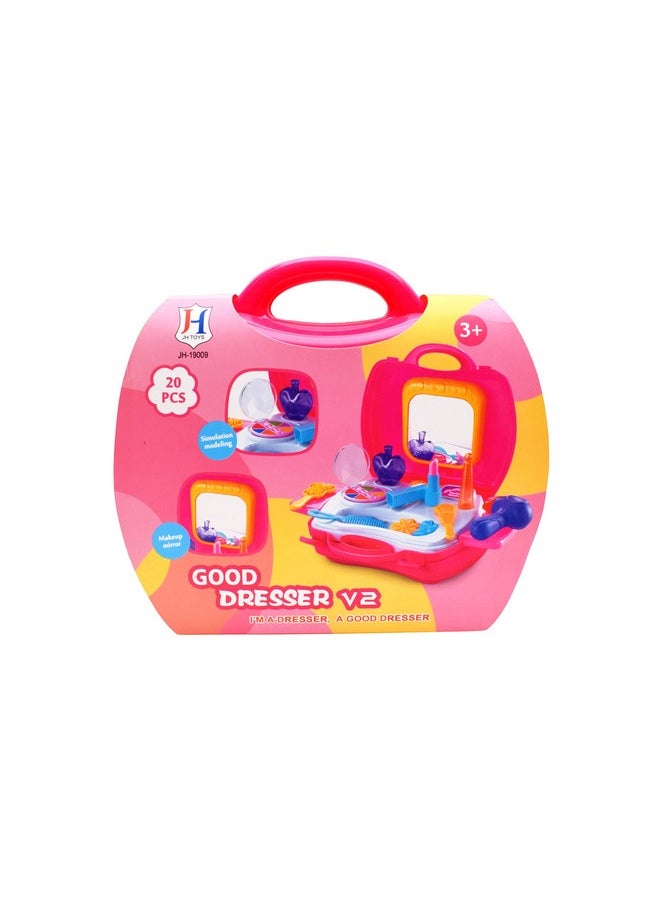 Vibgyor Vibes - ™ 20 Piece Deluxe Pretend Play Make Up Case And Cosmetic Set, Durable Beauty Kit Hair Salon With Makeup Accessories For Girls - Image 1