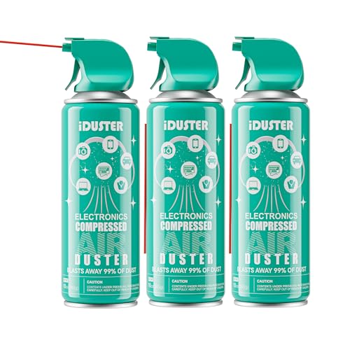 iDuster Keyboard Cleaner Air Spray - Canned Air for PS5, Computer, PC, Keyboard, Electronics, 3PCS(10oz) - Image 1