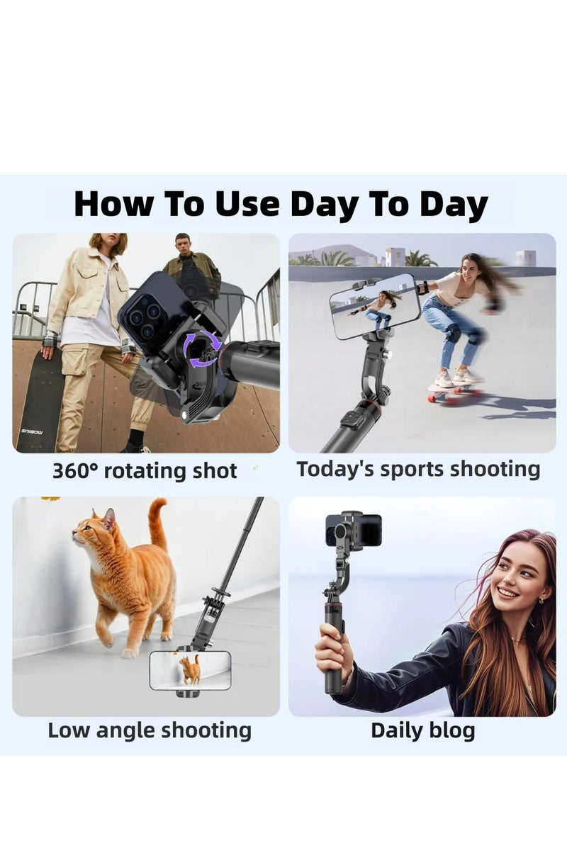 AI Face Tracking Gimbal Stablizer Extra-long Multifunctional Stable Tripod Selfie Stick 1.338M  - Image 3