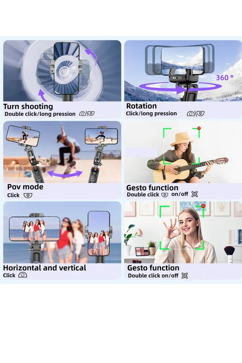 AI Face Tracking Gimbal Stablizer Extra-long Multifunctional Stable Tripod Selfie Stick 1.338M  - Image 5