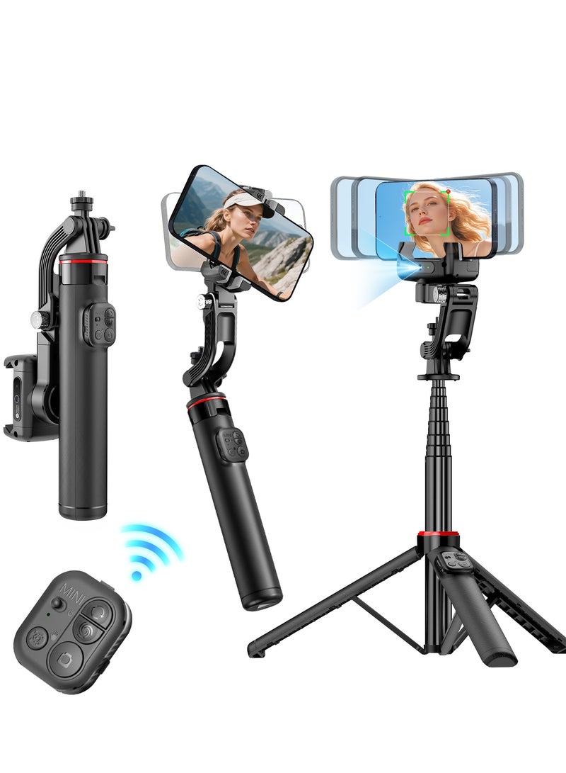 الذكاء الاصطناعي لتتبع الوجه، مثبت جيمبال طويل جداً ومتعدد الوظائف، مستقر وثلاثي القوائم، عصا سيلفي بطول 1.338 متر. - Image 1