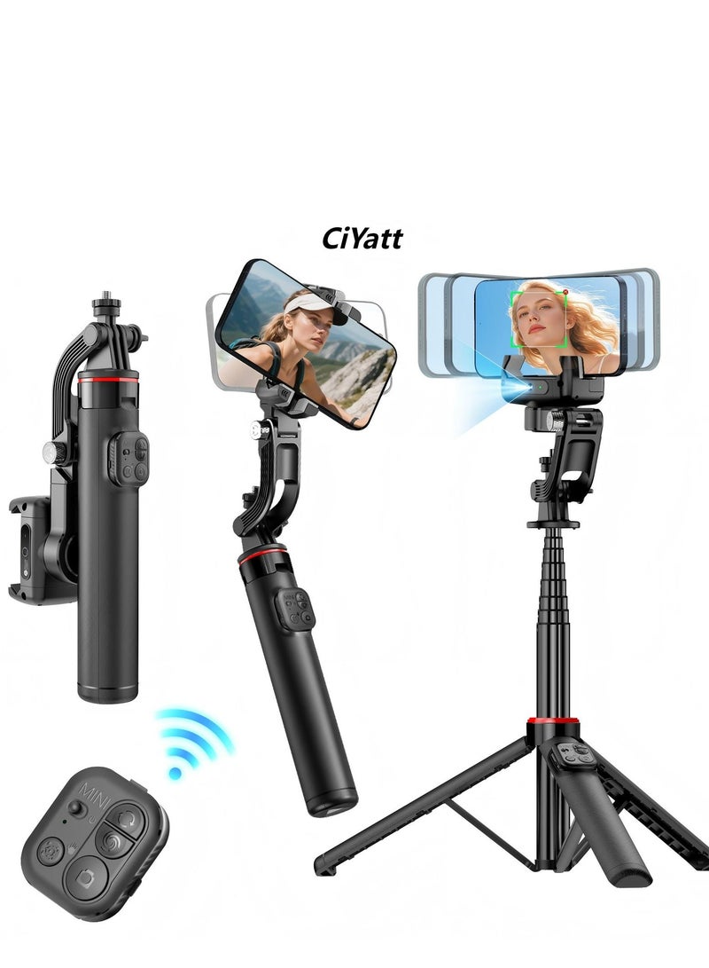 سيات الذكاء الاصطناعي لتتبع الوجه، مثبت جيمبال طويل جداً ومتعدد الوظائف، مستقر وثلاثي القوائم، عصا سيلفي بطول 1.338 متر. - Image 1