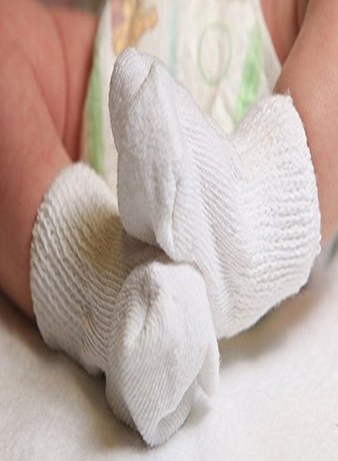 Nurses Choice Newborn Baby Simple Socks - Soft Cotton Stay‑On Infant Socks - Hospital Trusted Newborn Essentials - Gentle, Breathable Fit for Boys & Girls 0-3 Months (White, 6‑Pair Pack) - Image 3