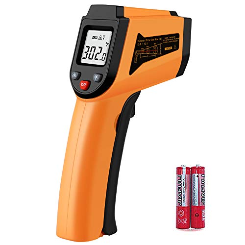 PWWDADA Longhuateng ChengBangDa Laser Infrared Thermometer Non-Contact Digital Temperature Gun-50°C to 400°C(-58°F to 752°F) IR Thermometer for Industrial, Kitchen Cooking, Ovens (Orange) Plastic - Image 1