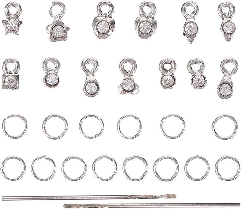 2 Sets Dangle Nail Art Charms DIY Nail Jewelry Decoration Nail Piercing Tool Manicure Tools