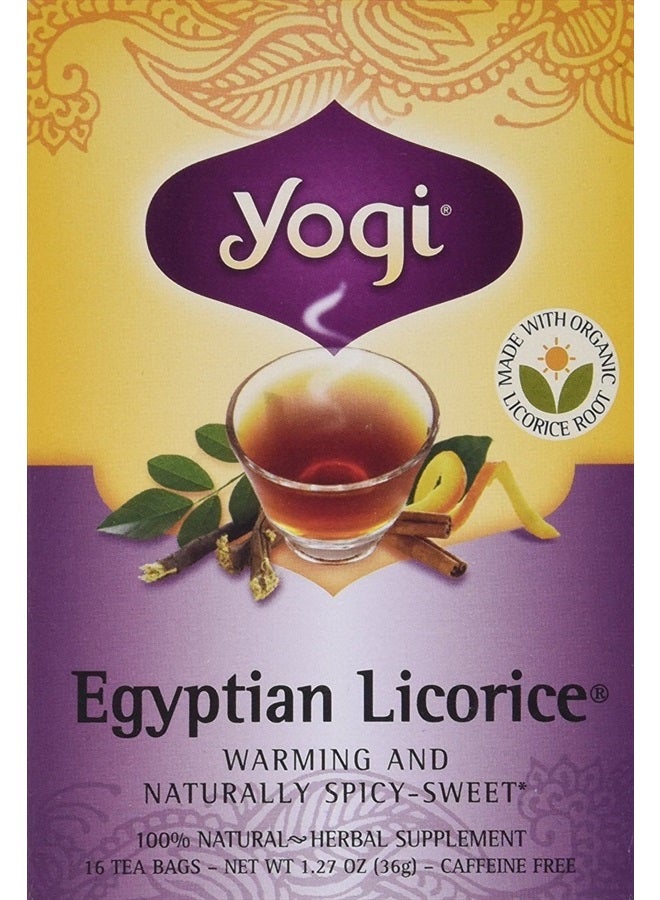 YOGI yogi egyptian licorice tea bags - 3 pack with 16 bags in each  - Image 1