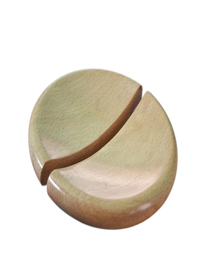 CURIOFACT Beechwood Door Handles, Round Deisgn, Wardrobe Handles, Pair of 2 Half Round Handles (Beechwood Luna Design, 6 Inch Dia) - Image 4