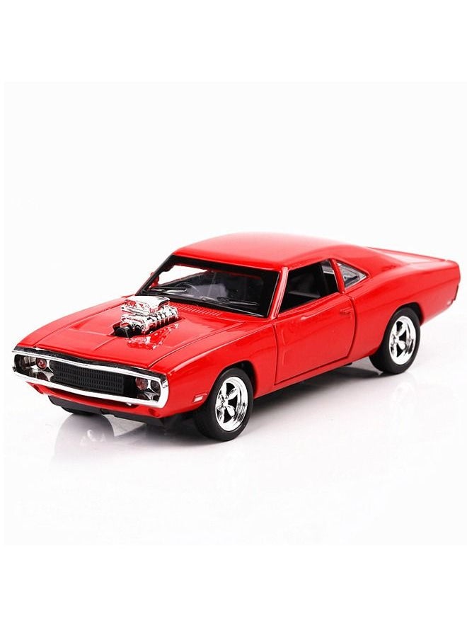 Generic Dom's 1970 Dodge Charger RT Diecast Car Bare Metal Toys for Kids and Adults Red  - Image 1