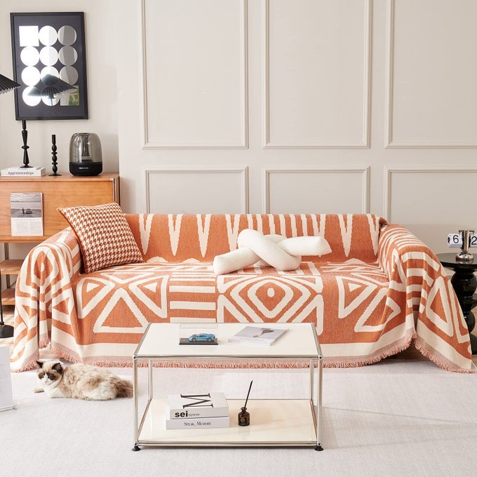 VCLIFE COUCH COVER FOR SOFA SOFT COUCH COVERS FOR 3 CUSHION COUCH SOFA LIVING ROOM CARAMEL SOFA COVER WASHABLE BOHO COUCH SLIP COVERS FOR SOFAS COUCHES 71X134