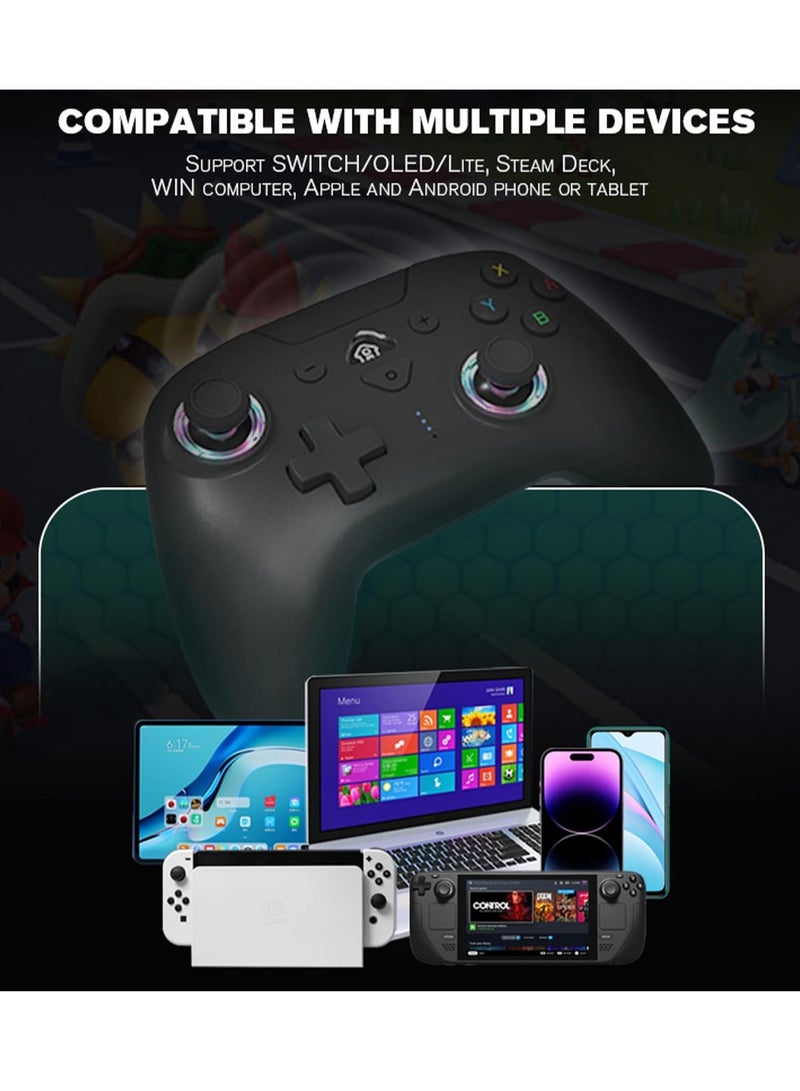 Wireless Switch Controllers, Compatible with Switch Pro Controllers for Switch/Switch Lite/OLED/PC, One-Key Pairing Gamepad with RGB with Turbo, Wake-up, NFC, Motion, Vibration - Image 3
