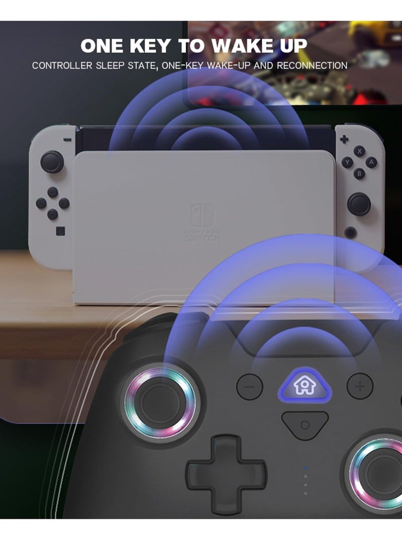Wireless Switch Controllers, Compatible with Switch Pro Controllers for Switch/Switch Lite/OLED/PC, One-Key Pairing Gamepad with RGB with Turbo, Wake-up, NFC, Motion, Vibration - Image 5