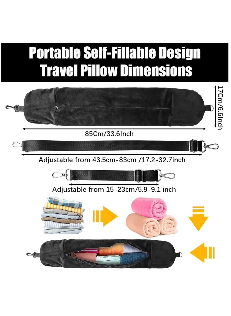 Stuffable Travel Pillow Soft Plush Neck Pillow with Clothes Adjustable Travel Neck Pillow for Extra Luggage Fits 3 Days' Essentials for Car, Plane or Train No Filler - Image 4