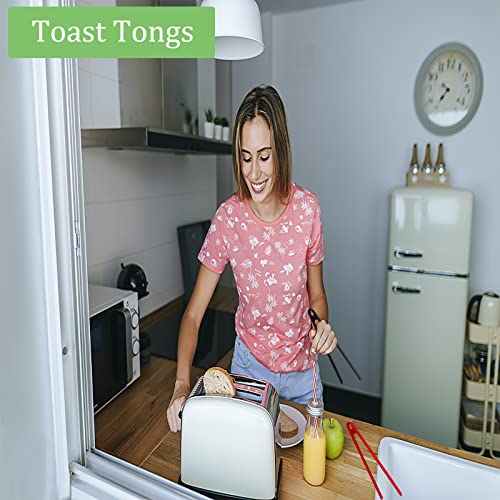 Sunenlyst 3PCS Silicone Toast Tongs, Trivet Tongs for Cooking, 11.8Inch Silicone Kitchen Tong with Anti-slip Design, Long BBQ Grilling Tong for Toaster, Pan Fried Steak, Barbecue and Salad by Sunenlyst - Image 5
