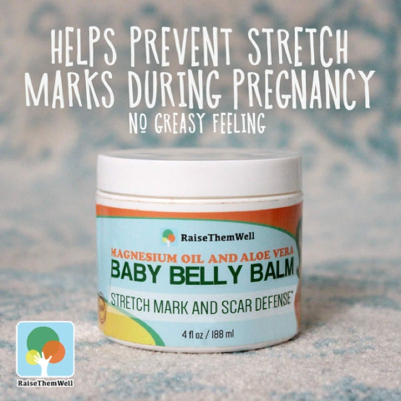 Raise Them Well Natural Belly Balm for Pregnancy with Magnesium Oil, Aloe Vera, Jojoba Coconut and Lavender Oil & Beeswax | 4 fl oz - Image 3