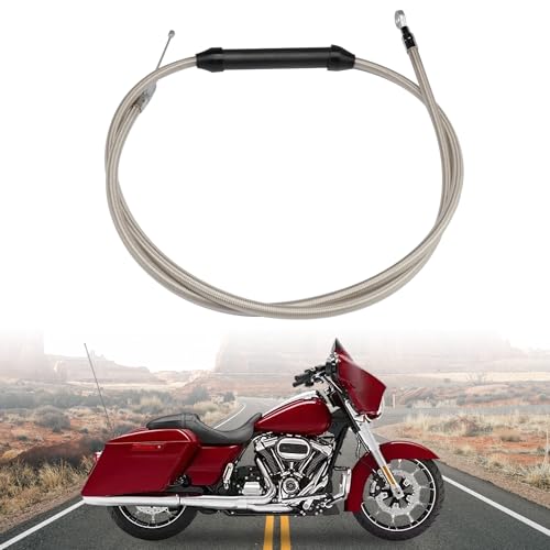 TIGERSGATE 62 15/16" Slightly Adjustable Clutch Cable Compatible for 2007-2016 Harley Touring & Softail & Dyna and 18-up softail & 2020-up Touring, Stainless Steel - Image 1