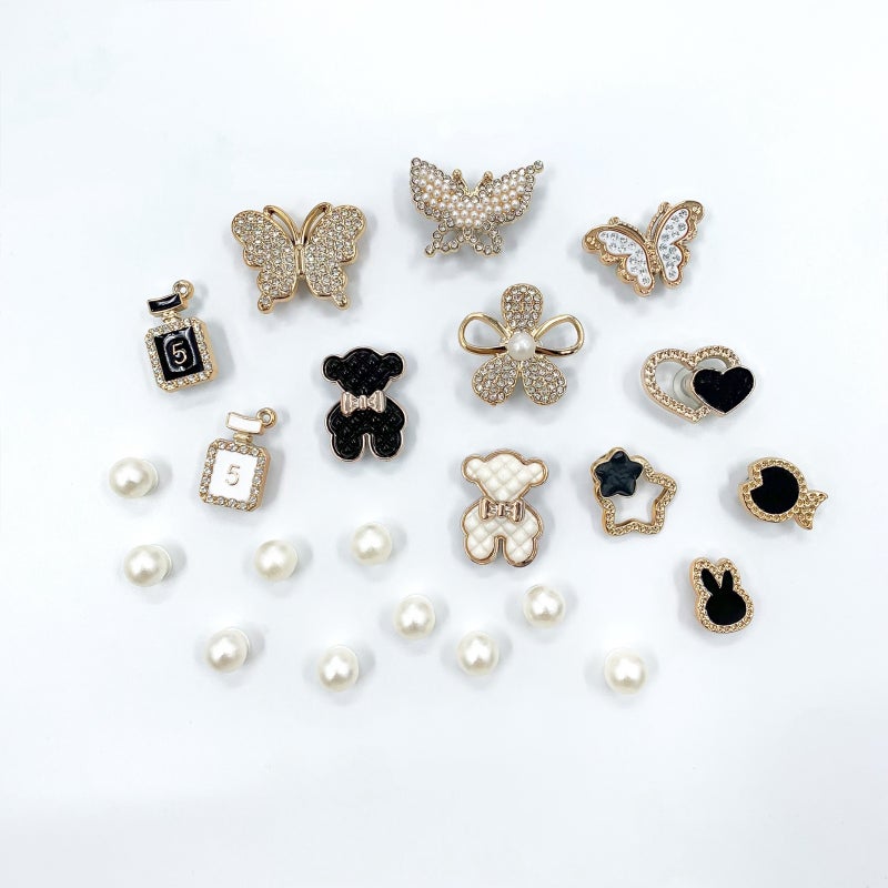 Shoe Charms: 22-Piece Premium Mixed Material Set - Vibrant Stylish Designs, Waterproof & Durable Shoe Accessories for Women, Girls, Sandal Decoration & Personalized Gifting - Image 1