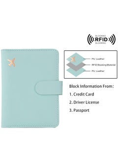Generic Passport Covers and Luggage Tags, Passport Wallet Rfid Blocking Card Slots,Passport Holder Travel Suitcase Tag (Cyan)  - Image 4