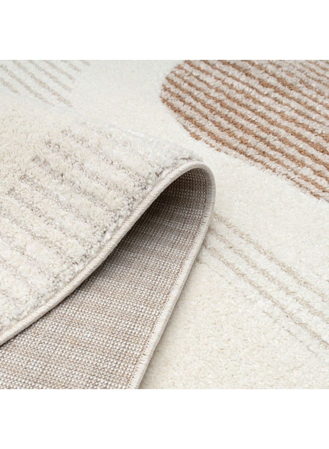 DANUBE HOME La Perle Modern Abstracts Rug |Washable Modern Rugs Style | Polypropylene+Polyester Area Rug Floor Covering | Indoor Carpet For Living Room Dining Bedroom 240X340cm-White Rust-231200400521 - Image 5