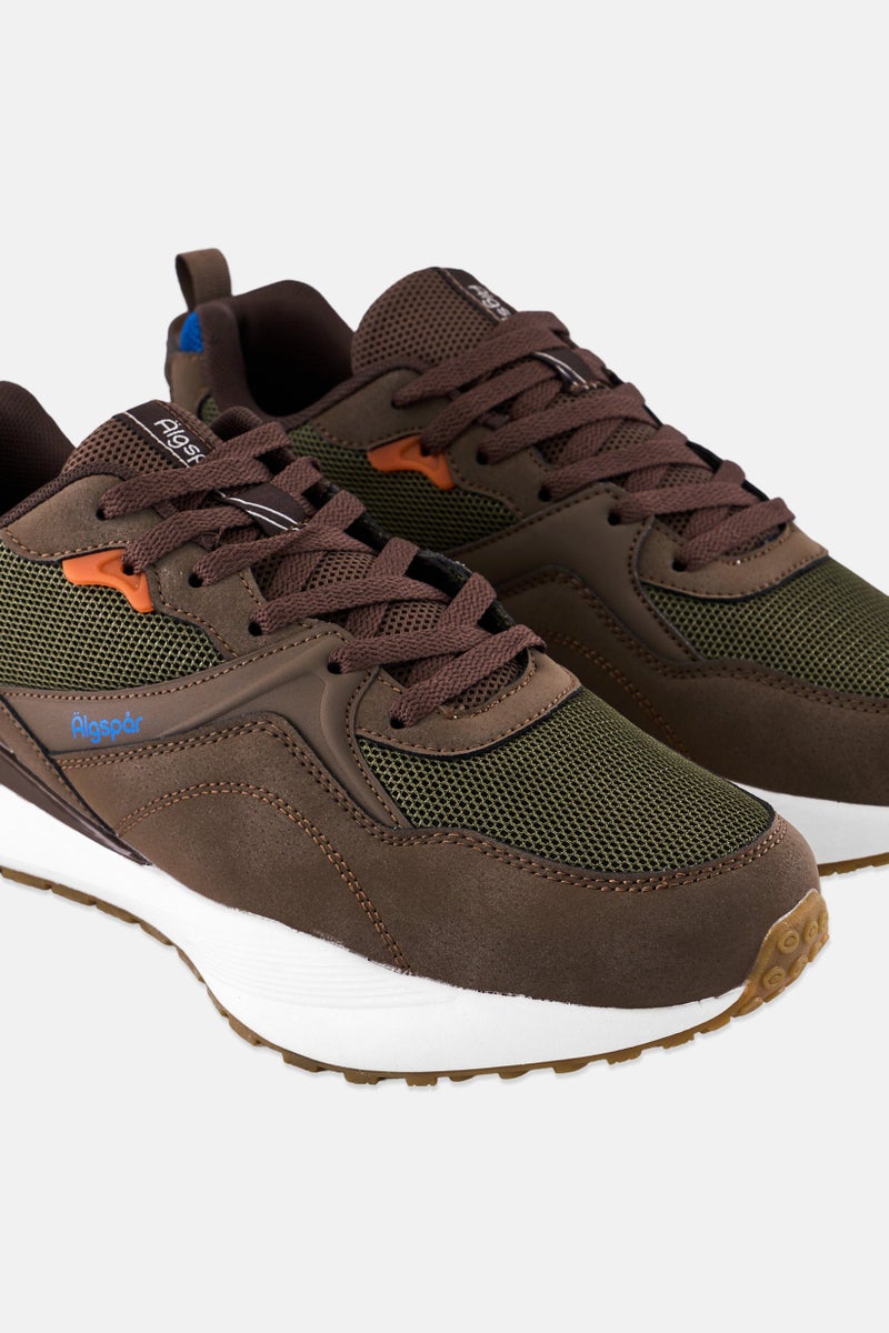 Algspar Men Brand Logo Lace Up Hiking Shoes, Multicolor - Image 3