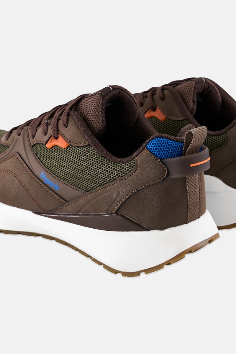 Algspar Men Brand Logo Lace Up Hiking Shoes, Multicolor - Image 2