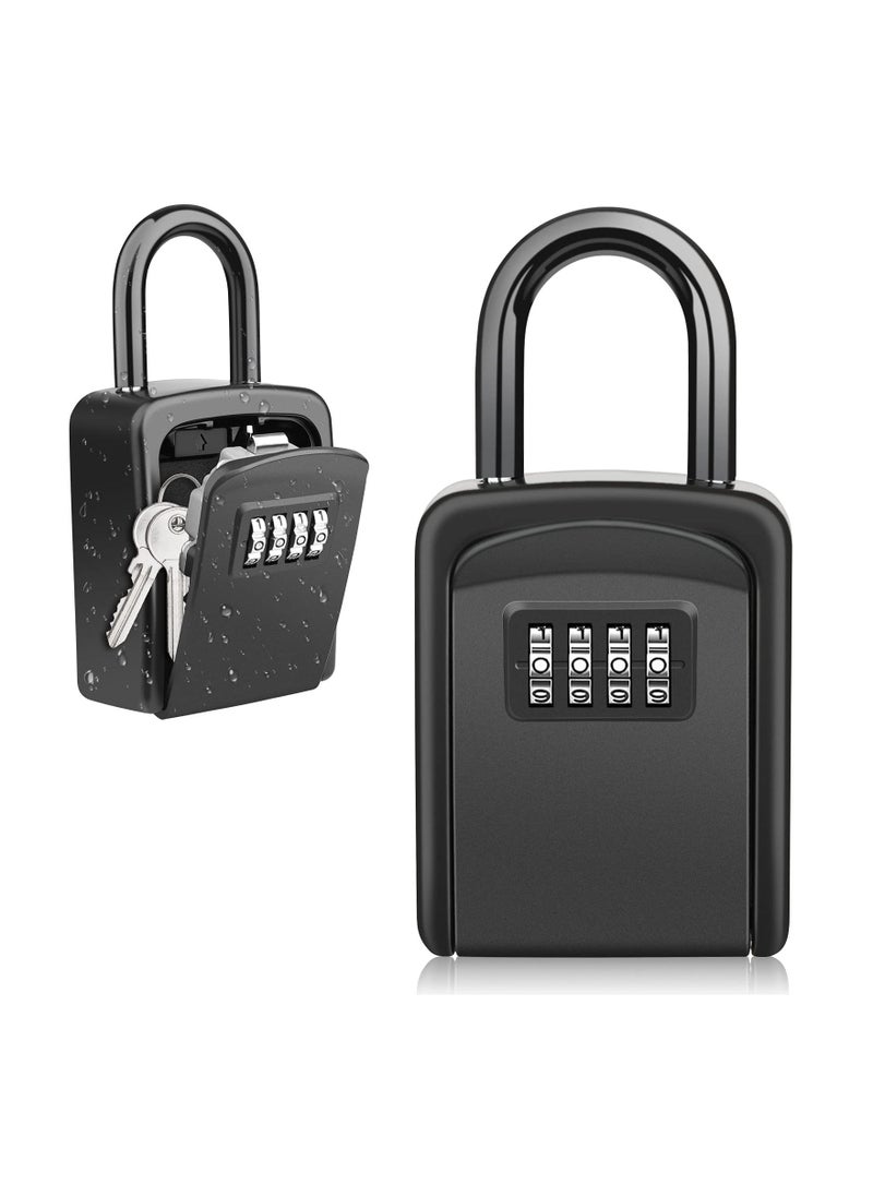 Key Safe, Portable Lock Box for Keys Outdoor with Removable Shackle, Hangable Combination Key Lock Box for Home Office Garage School, Free of Installation - Image 1