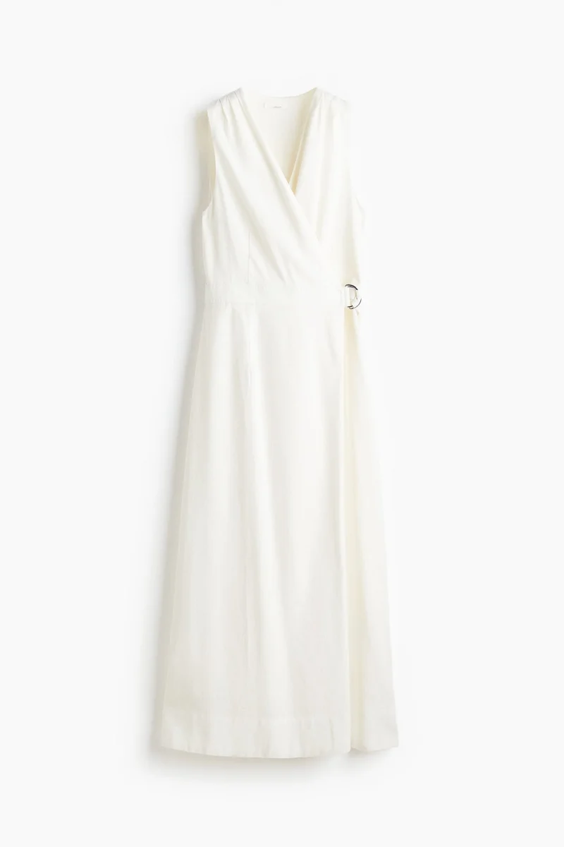 اتش اند ام Linen-blend wrap dress