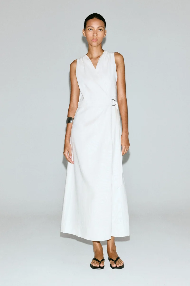 H&M Linen-blend wrap dress
