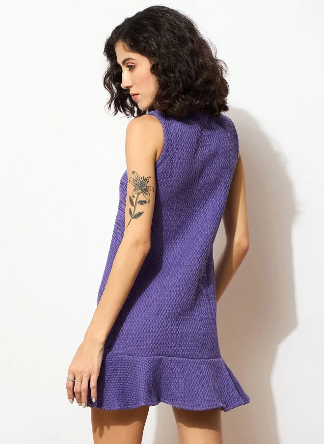 SASSAFRAS Purple A-Line Dress for Women