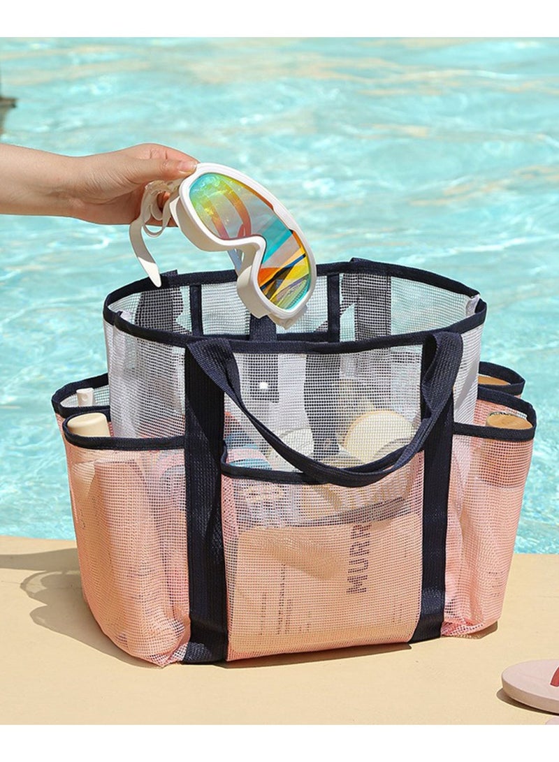 Large Mesh Beach Bag, Foldable Lightweight Sandproof Quick Dry Swim Tote Bag for Swimming, Beach, Pool, Gym - Image 5