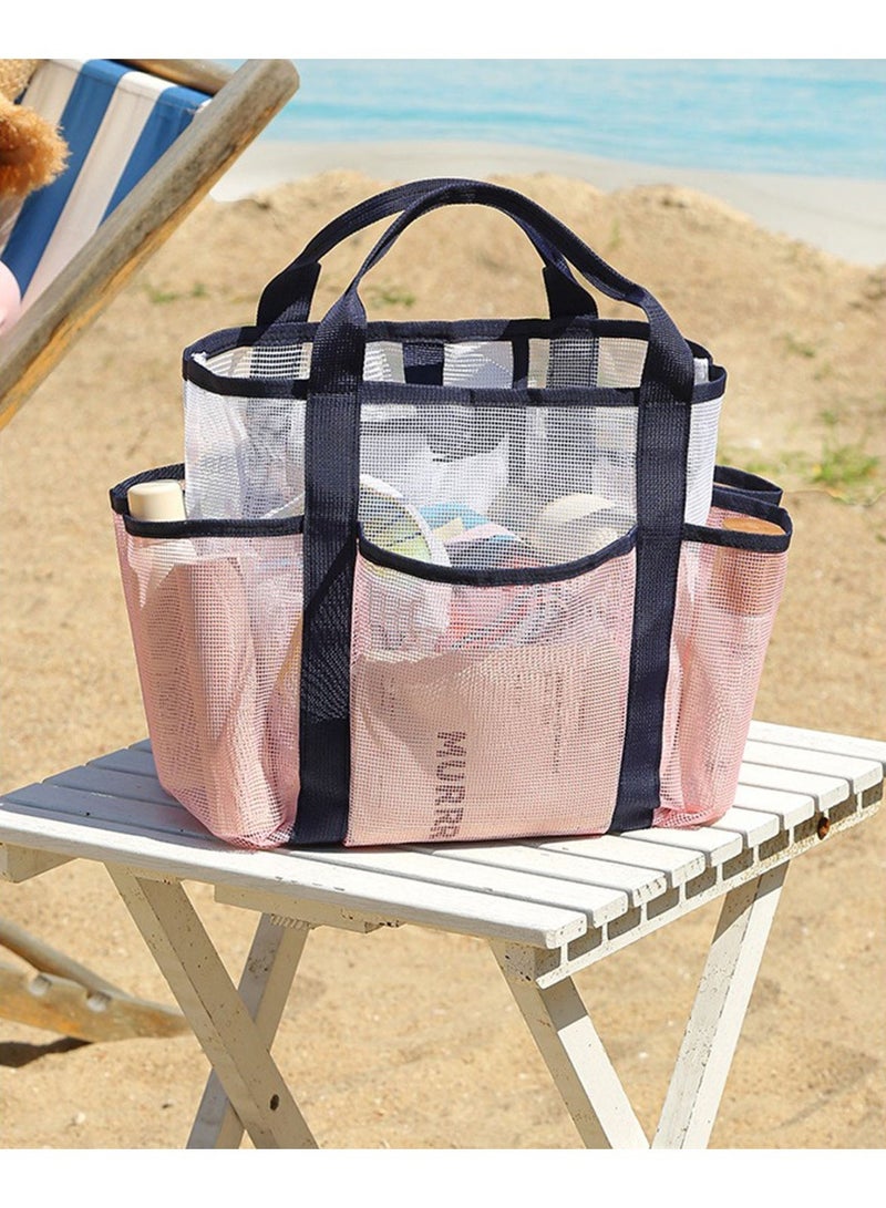 Large Mesh Beach Bag, Foldable Lightweight Sandproof Quick Dry Swim Tote Bag for Swimming, Beach, Pool, Gym - Image 2