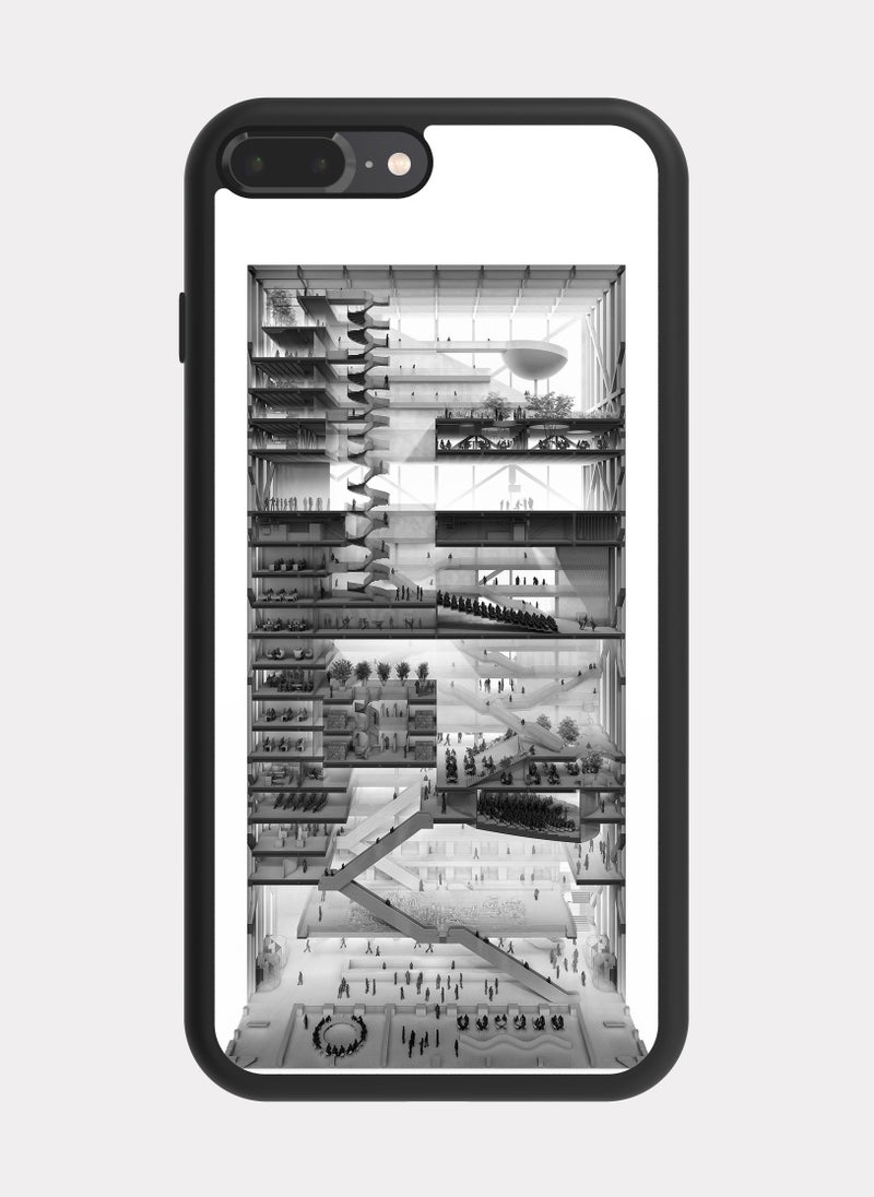 بكسلات كفر ايفون 7 بلس رمادي تصميم معماري - Image 1