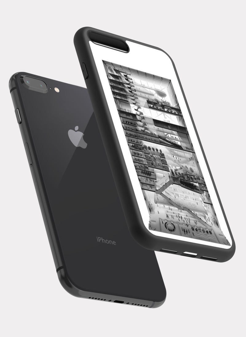 بكسلات كفر ايفون 7 بلس رمادي تصميم معماري - Image 2